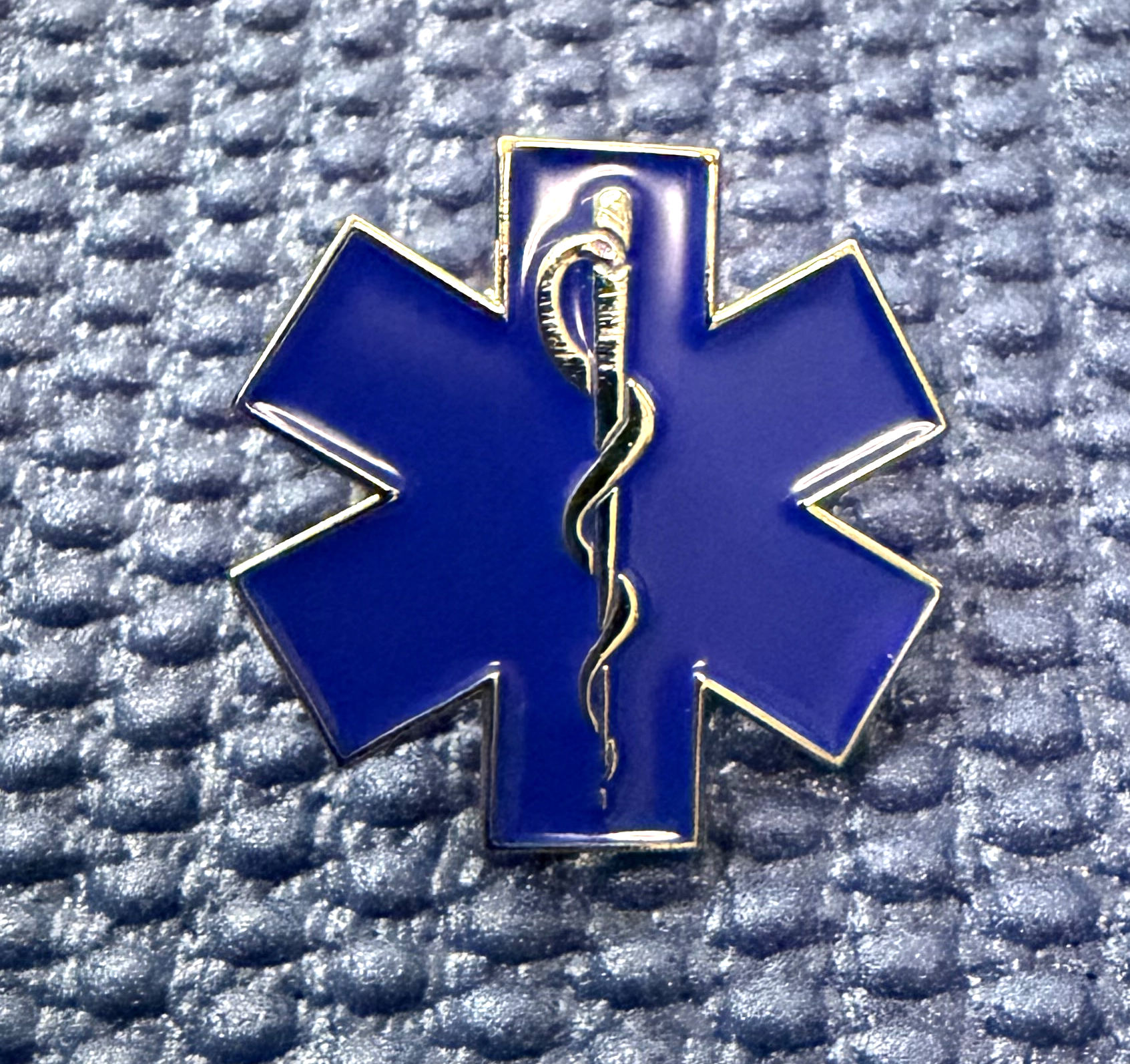Star of Life / Rod of Asclepius Metal Pin (BLUE)