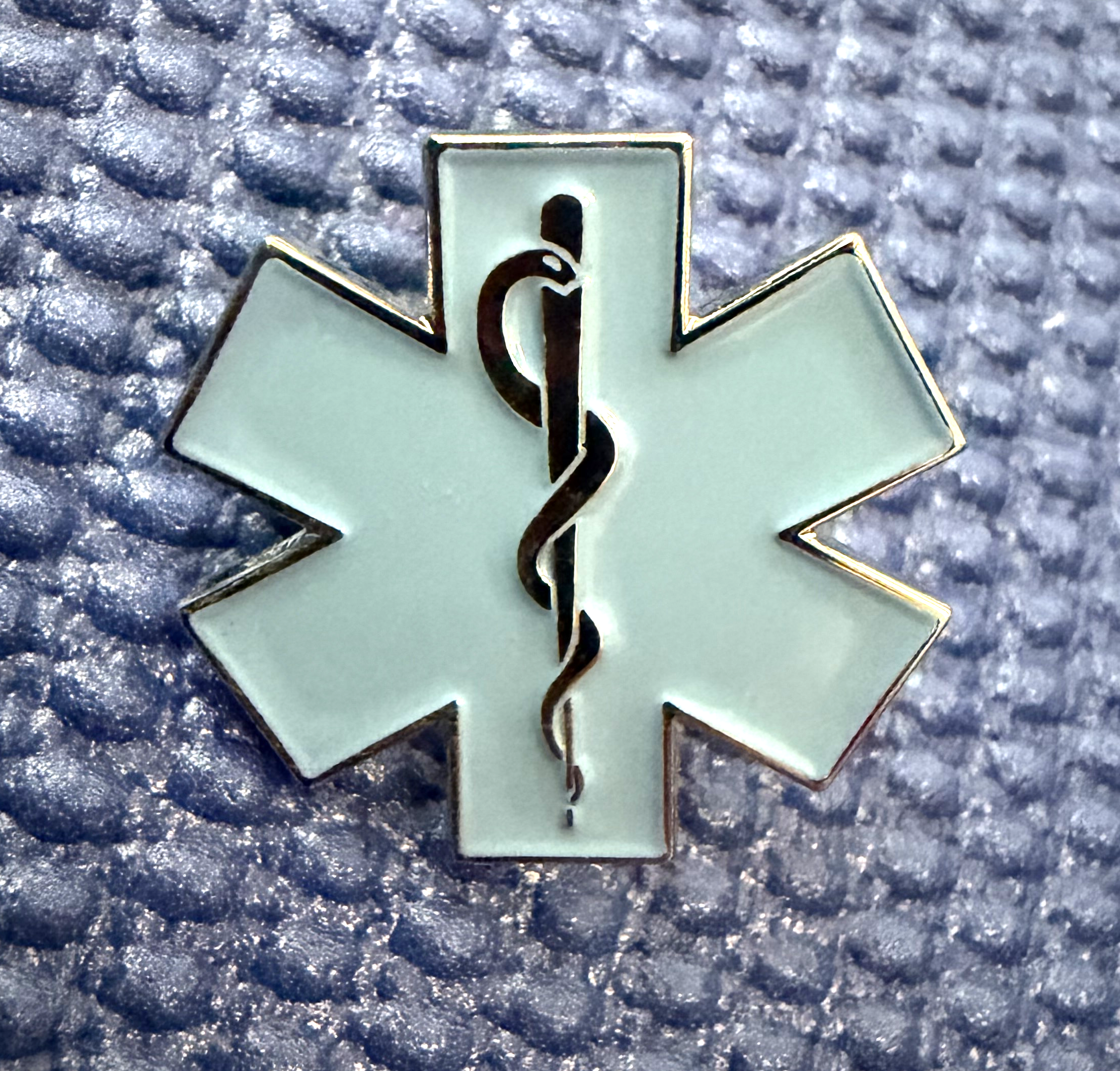 Star of Life / Rod of Asclepius Metal Pin (LIGHT BLUE)
