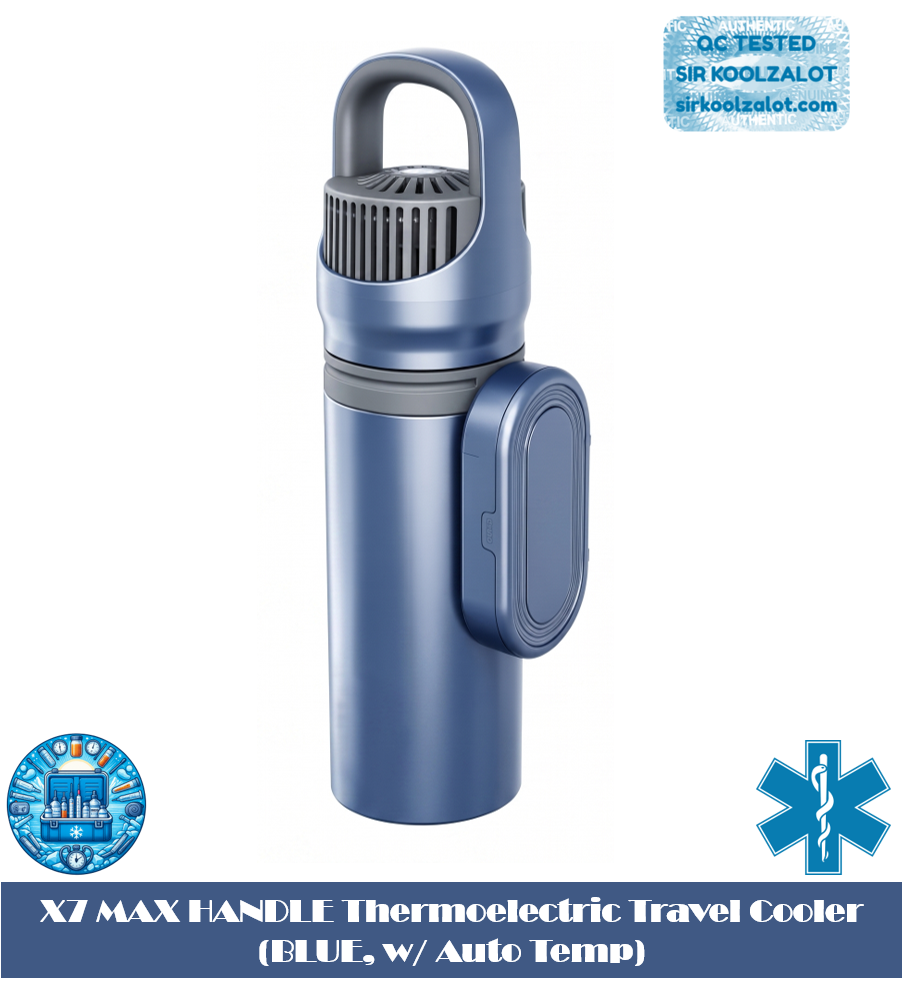 X7 MAX HANDLE Thermoelectric Travel Cooler (BLUE, w/ Auto Temp)