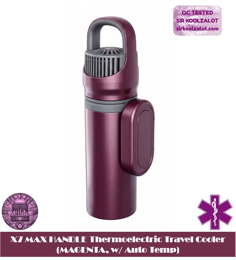 X7 MAX HANDLE Thermoelectric Travel Cooler (MAGENTA, w/ Auto Temp)
