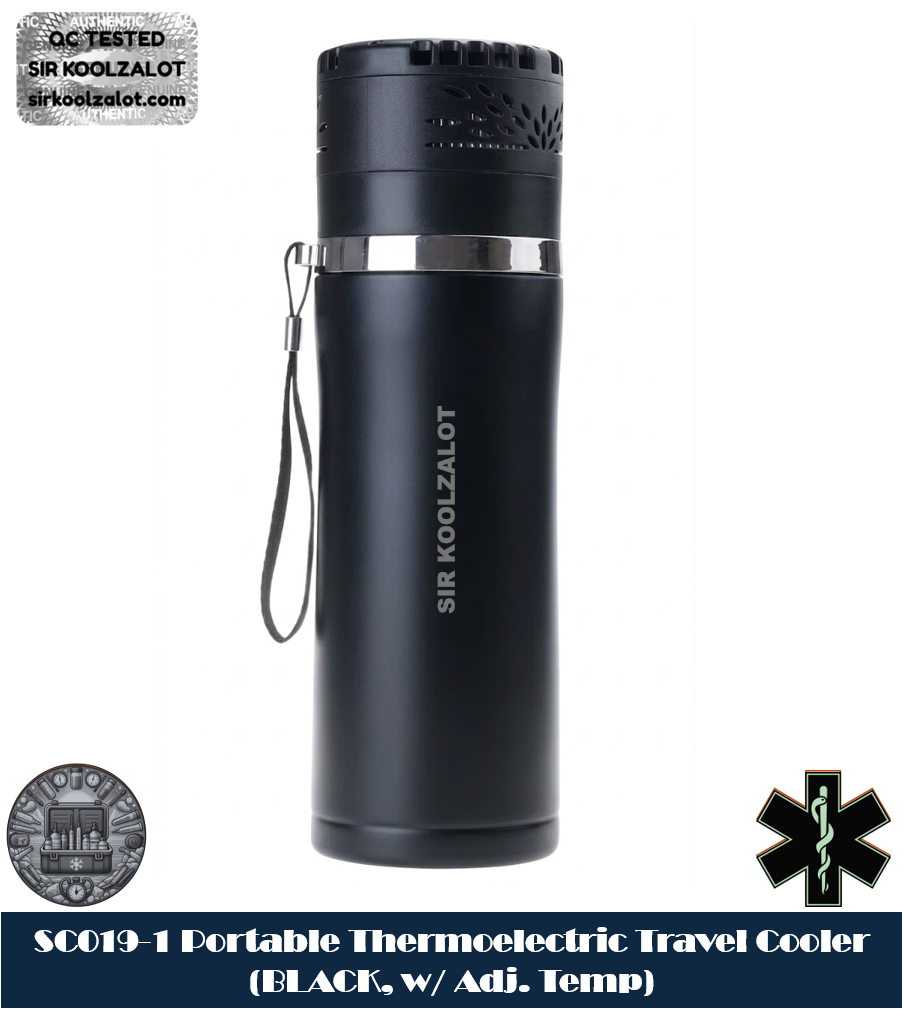SC019-1 Portable Thermoelectric Travel Cooler (BLACK, w/ Adj. Temp)