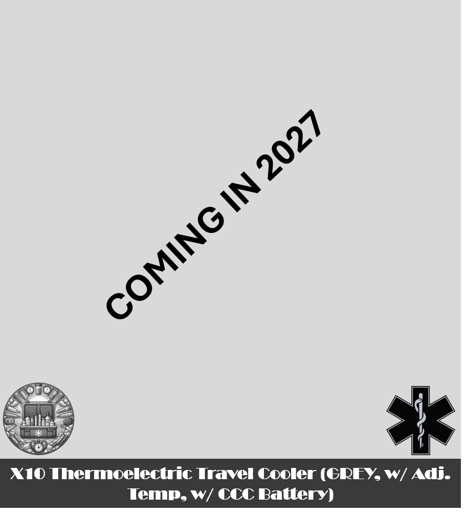 X10 Portable Thermoelectric Travel Cooler (GREY, w/ Adj. Temp, w/ CCC Battery)